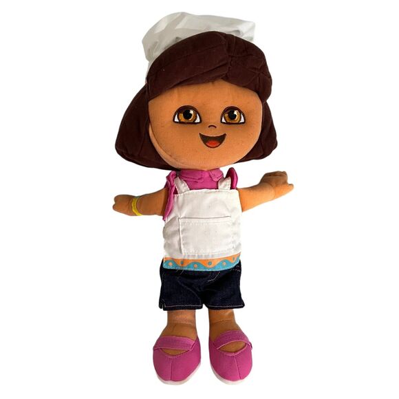 Dora the Explorer Fabric Plush Doll Chef Cook Baker Fisher Price 2005 Mattel - Picture 1 of 7
